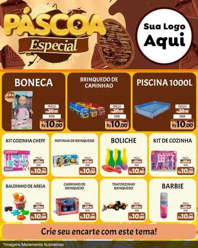 Modelo de Rede Social para Feed Instagram com o tema Páscoa Especial para Brinquedos