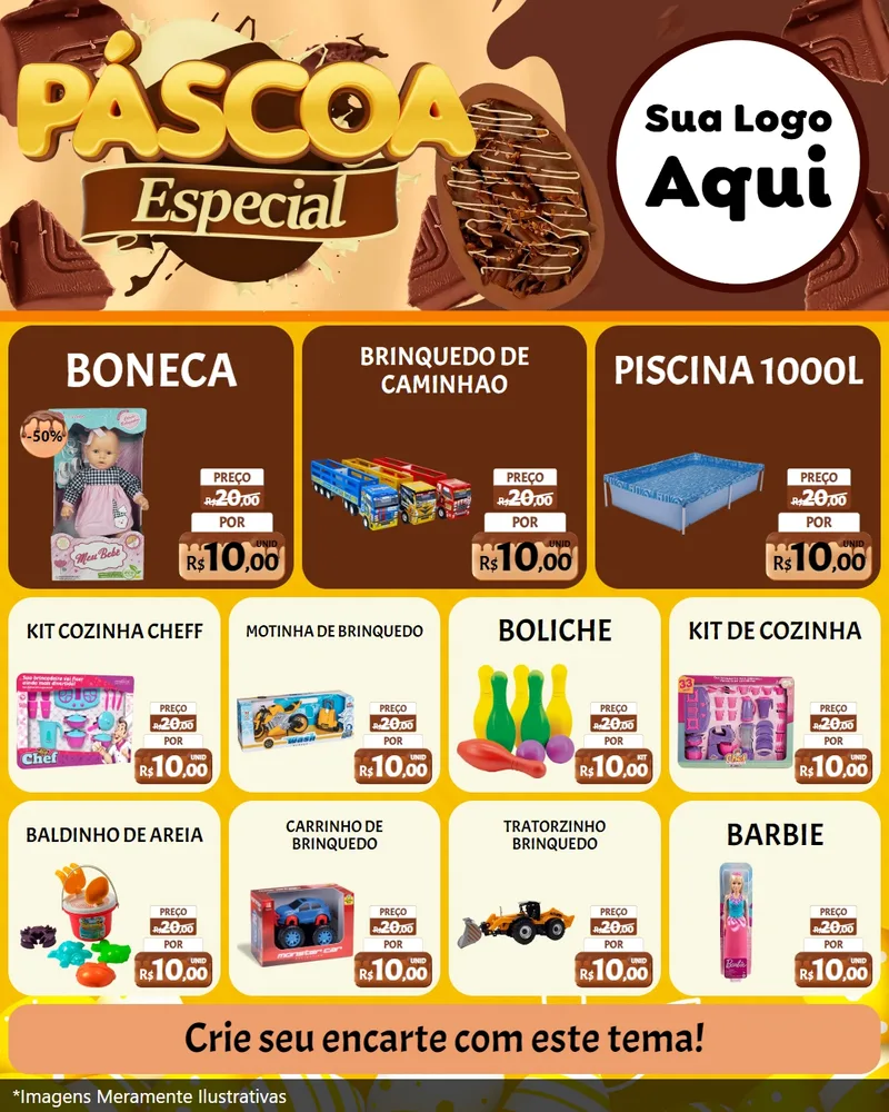 Modelo de Rede Social para Feed Instagram com o tema Páscoa Especial para Brinquedos