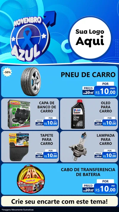 Modelo de TV para TV Vertical com o tema Novembro Azul para Auto peças