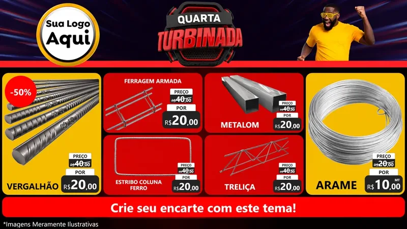 Modelo de TV para TV Horizontal com o tema Quarta Turbinada para Ferragens