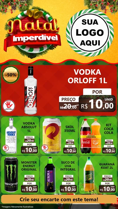 Modelo de Rede Social para Stories com o tema Natal Imperdível para Distribuidora de bebidas