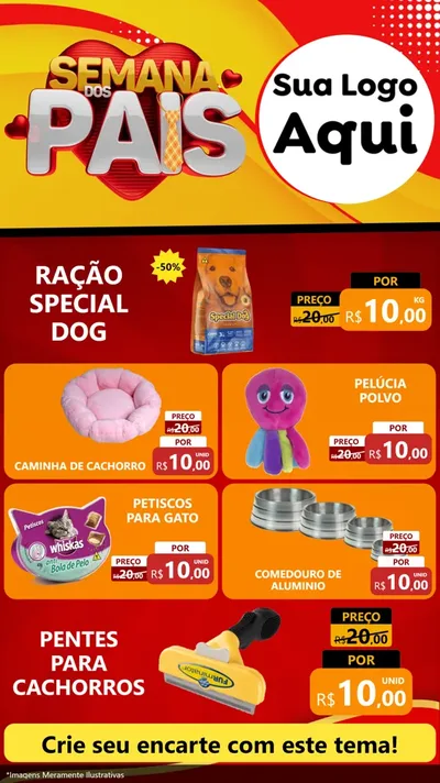 Modelo de TV para TV Vertical com o tema Semana Dos Pais para Pet Shop