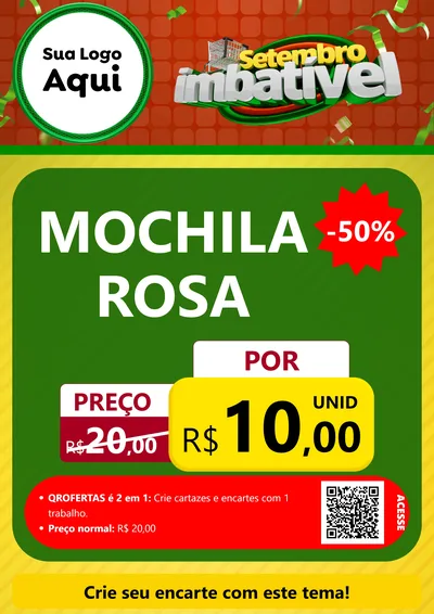 Modelo de Cartaz para Cartaz A4 Vertical com o tema Setembro Imbatível para Papelaria