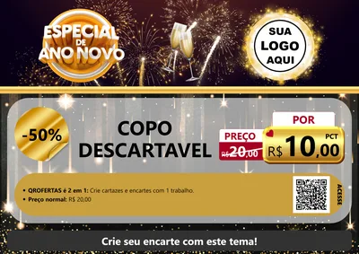 Modelo de Cartaz para Cartaz A4 Horizontal com o tema Especial de Ano Novo para Embalagens