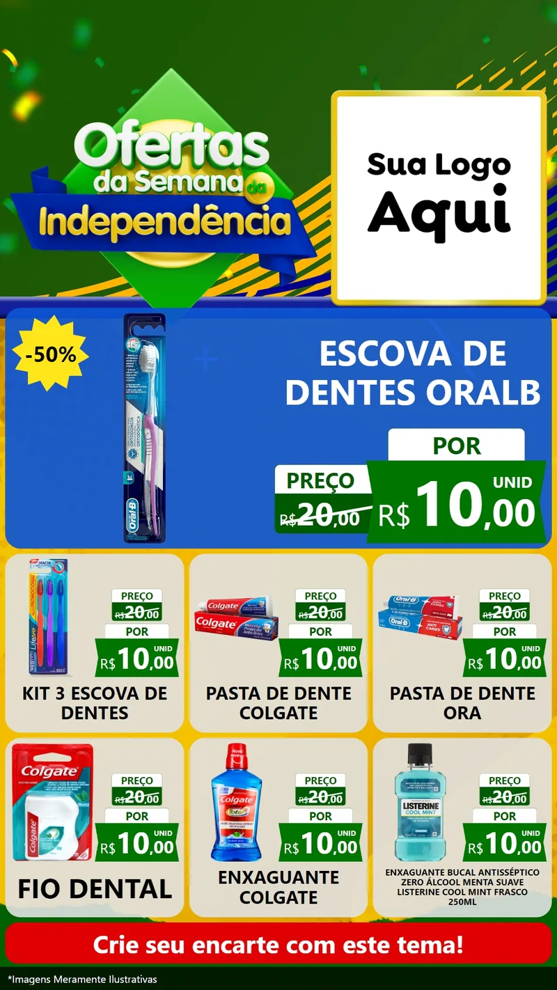 Modelo de Rede Social para Stories com o tema Ofertas da Semana da Independência para Higiene Pessoal