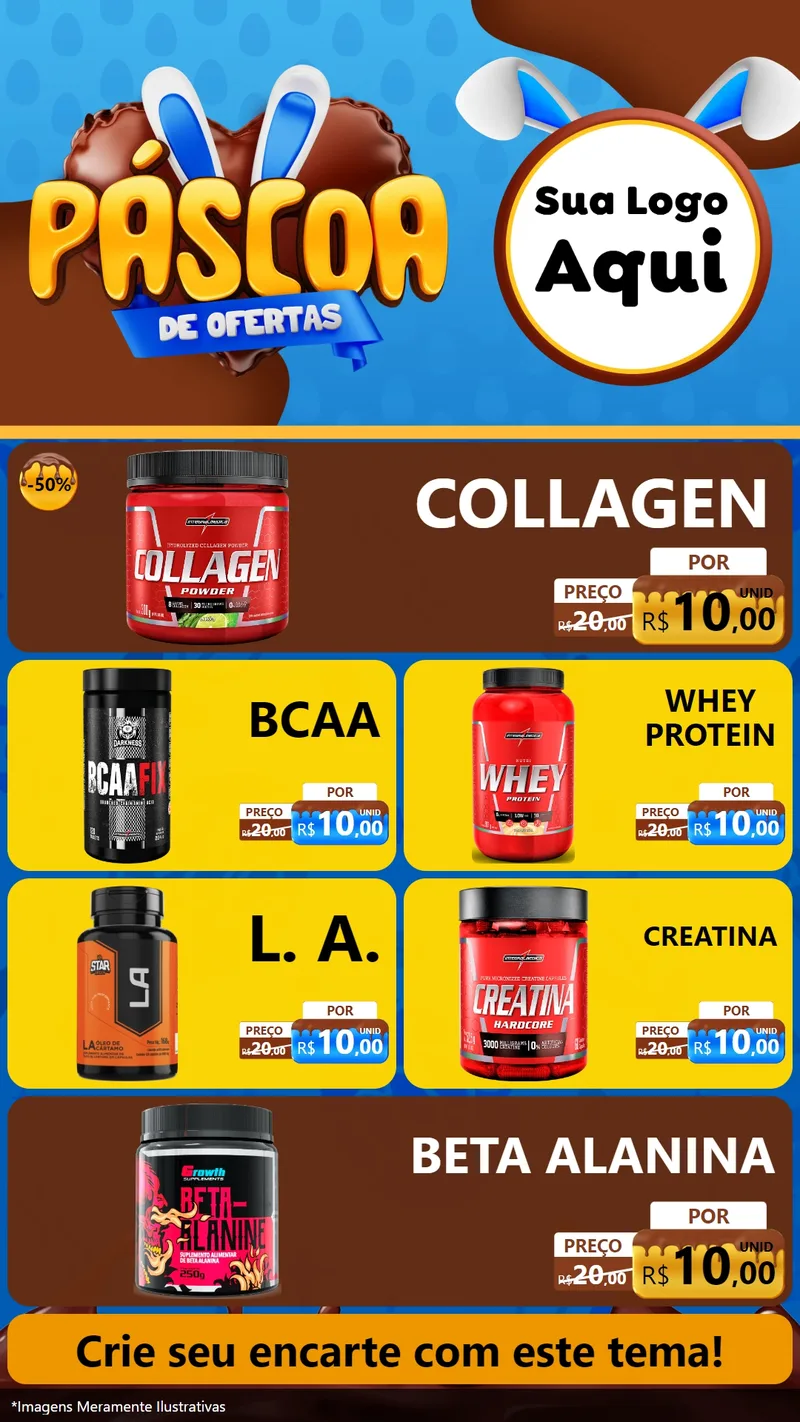 Modelo de TV para TV Vertical com o tema Páscoa de Ofertas para Suplementos alimentares