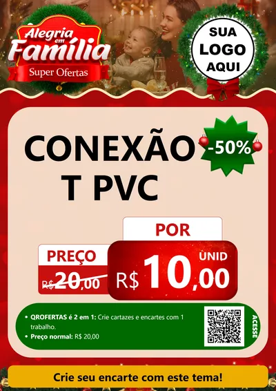 Modelo de Cartaz para Cartaz A4 Vertical com o tema Alegria Em Família - Super Ofertas para Tubos e conexões