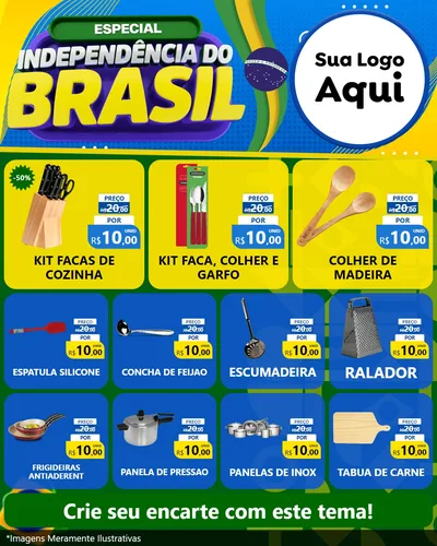Modelo de Rede Social para Feed Instagram com o tema Especial Independência do Brasil para Utilidades Domésticas