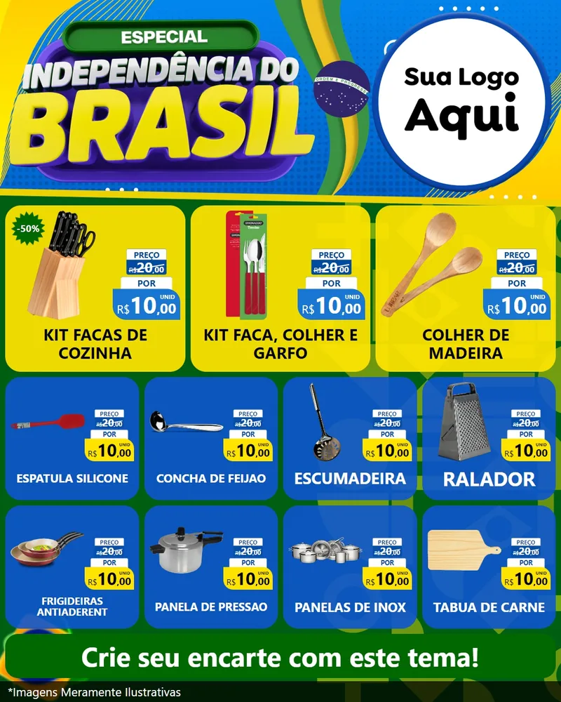 Modelo de Rede Social para Feed Instagram com o tema Especial Independência do Brasil para Utilidades Domésticas