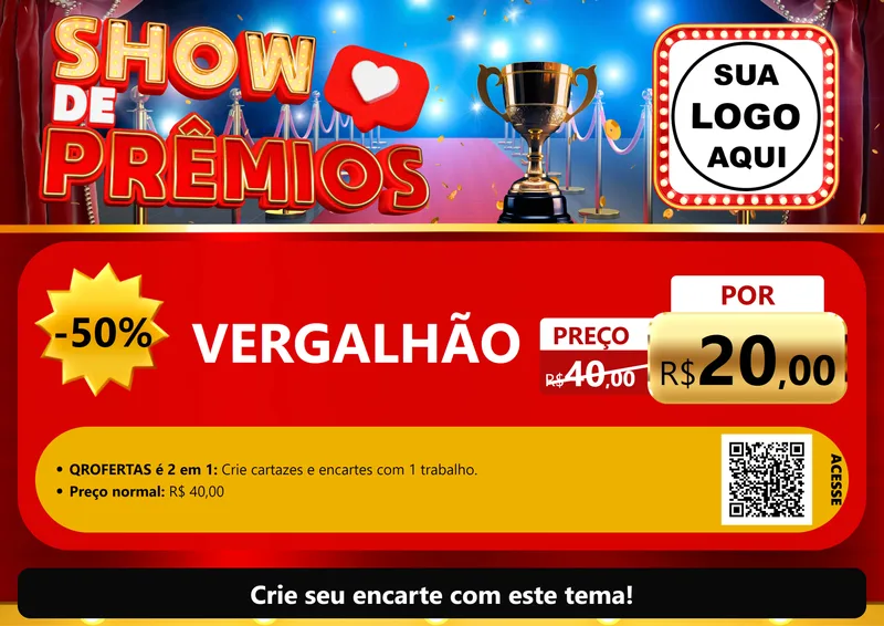 Modelo de Cartaz para Cartaz A4 Horizontal com o tema Show de Prêmios para Ferragens