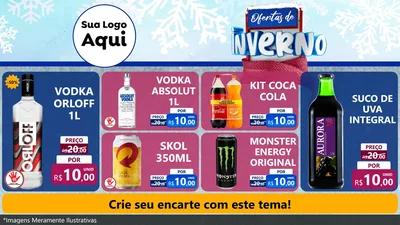Modelo de TV para TV Horizontal com o tema Ofertas de Inverno para Distribuidora de bebidas