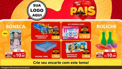 Modelo de TV para TV Horizontal com o tema Mês Dos Pais para Brinquedos