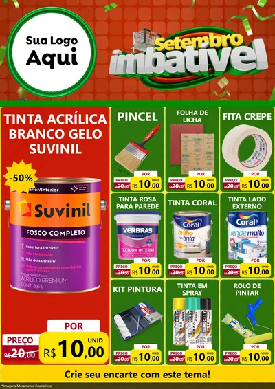 Modelo de Encarte para Encarte A4 Vertical com o tema Setembro Imbatível para Tintas e Ferramentas