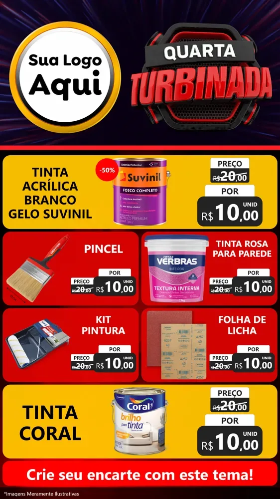 Modelo de TV para TV Vertical com o tema Quarta Turbinada para Tintas e Ferramentas