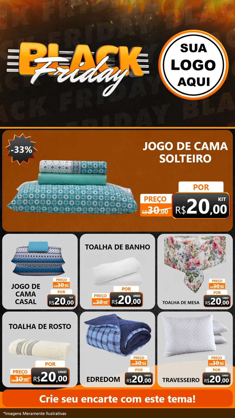 Modelo de Rede Social para Stories com o tema Black Friday para Cama, Mesa e Banho