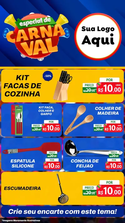 Modelo de TV para TV Vertical com o tema Especial de Carnaval para Utilidades Domésticas