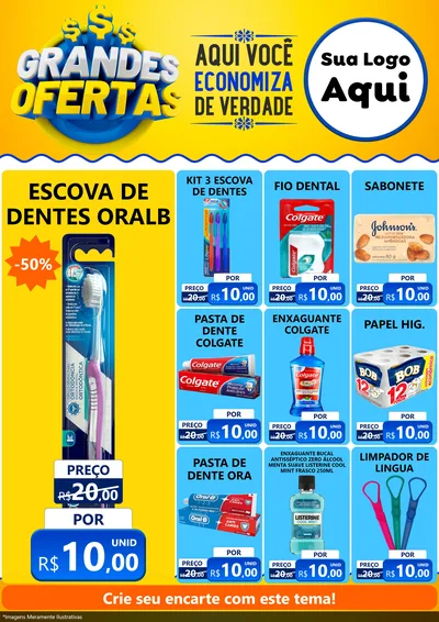 Modelo de Encarte para Encarte A4 Vertical com o tema Grandes Ofertas para Higiene Pessoal
