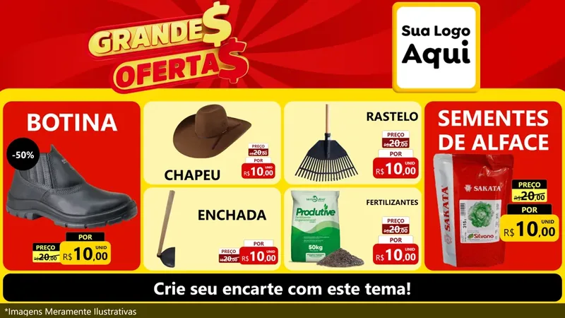 Modelo de TV para TV Horizontal com o tema Grandes Ofertas para Agropecuária