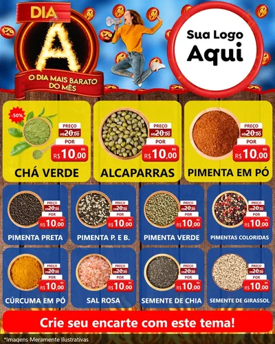 Modelo de Rede Social para Feed Instagram com o tema Dia A - O Dia Mais Barato Do Mês para Produtos Naturais