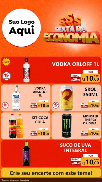 Modelo de TV para TV Vertical com o tema Sexta da Economia para Distribuidora de bebidas