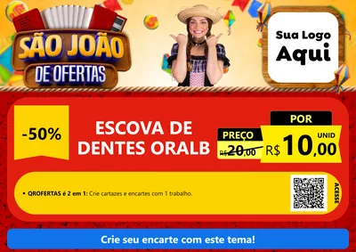 Modelo de Cartaz para Cartaz A4 Horizontal com o tema São João de Ofertas para Higiene Pessoal