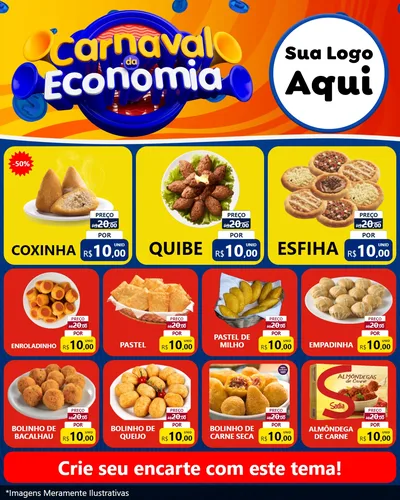 Modelo de Rede Social para Feed Instagram com o tema Carnaval da Economia para Salgadaria