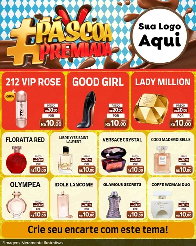 Modelo de Rede Social para Feed Instagram com o tema Páscoa Premiada para Perfumes