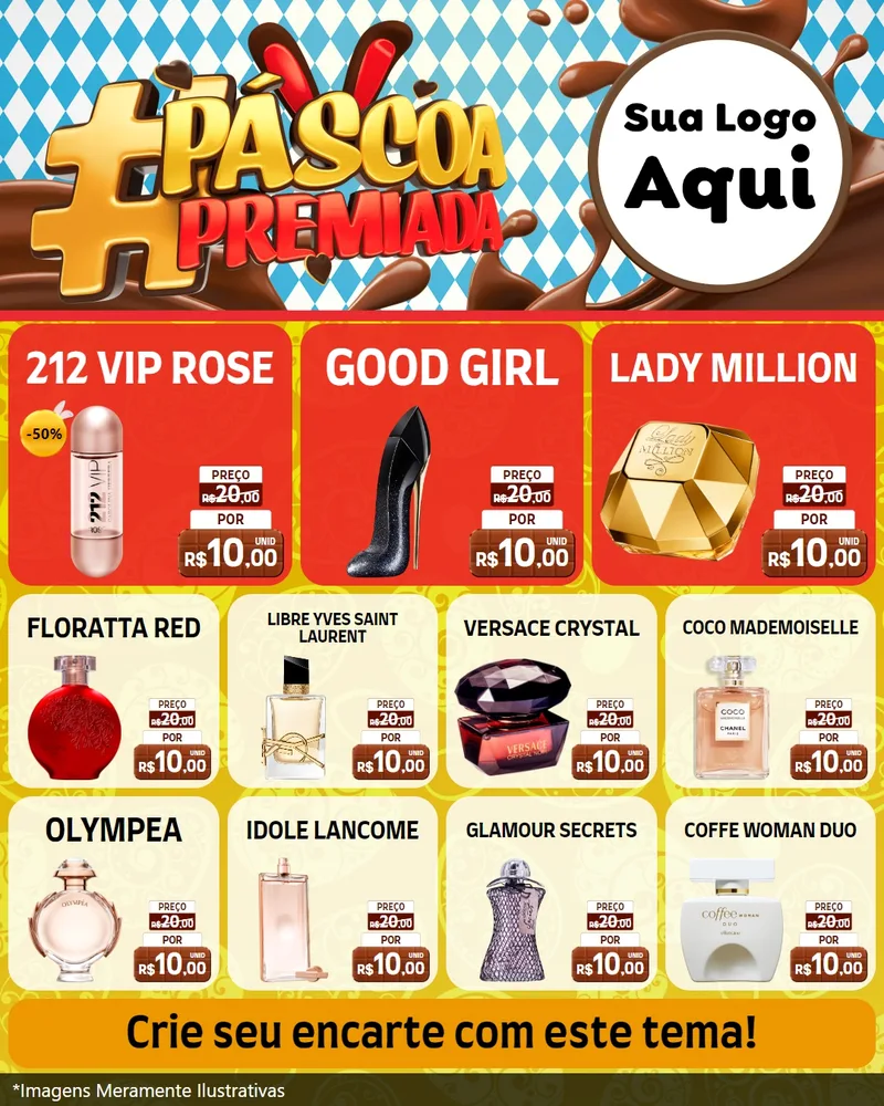 Modelo de Rede Social para Feed Instagram com o tema Páscoa Premiada para Perfumes