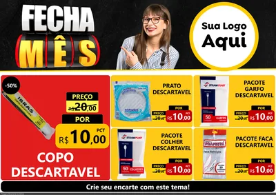 Modelo de Encarte para Encarte A4 Horizontal com o tema Fecha Mês para Embalagens