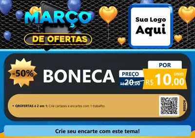 Modelo de Cartaz para Cartaz A4 Horizontal com o tema Março de Ofertas para Brinquedos