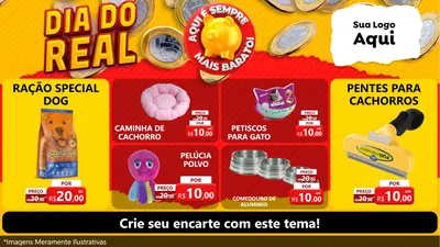 Modelo de TV para TV Horizontal com o tema Dia Do Real para Pet Shop