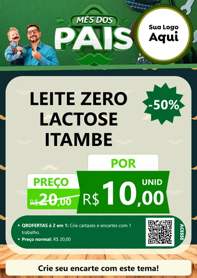Modelo de Cartaz para Cartaz A4 Vertical com o tema Mês dos Pais para Frios e Laticínios