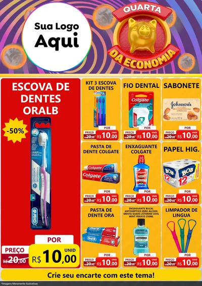 Modelo de Encarte para Encarte A4 Vertical com o tema Quarta da Economia para Higiene Pessoal
