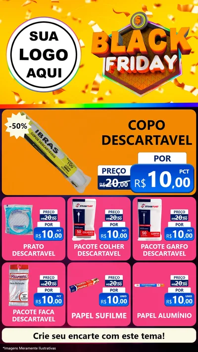 Modelo de Rede Social para Stories com o tema Black Friday para Embalagens