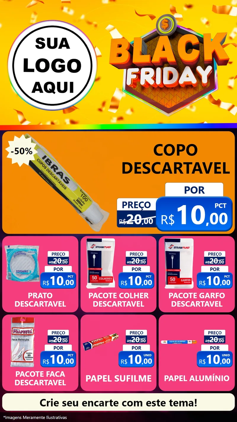 Modelo de Rede Social para Stories com o tema Black Friday para Embalagens