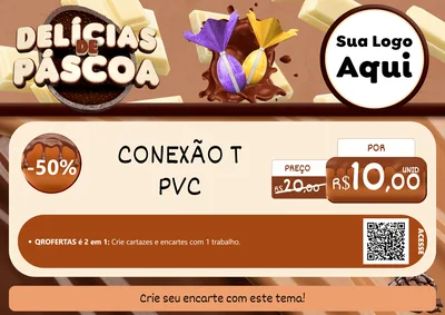 Modelo de Cartaz para Cartaz A4 Horizontal com o tema Delícias de Páscoa para Tubos e conexões