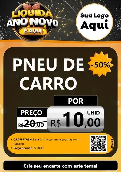 Modelo de Cartaz para Cartaz A4 Vertical com o tema Liquida Ano Novo É Aqui! para Auto peças