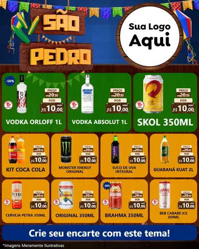 Modelo de Rede Social para Feed Instagram com o tema São Pedro para Distribuidora de bebidas
