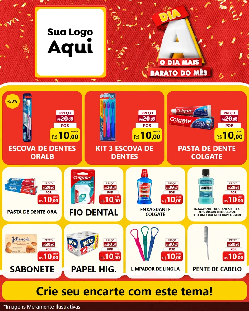 Modelo de Rede Social para Feed Instagram com o tema Dia A o Dia Mais Barato do Mês para Higiene Pessoal