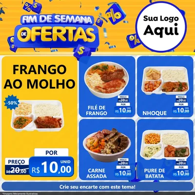 Modelo de Rede Social para Feed Facebook com o tema Fim de Semana de Ofertas para Restaurante