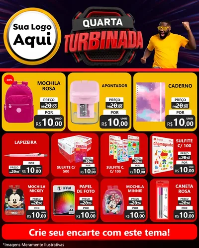 Modelo de Rede Social para Feed Instagram com o tema Quarta Turbinada para Papelaria