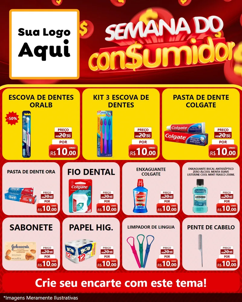 Modelo de Rede Social para Feed Instagram com o tema Semana do Consumidor para Higiene Pessoal