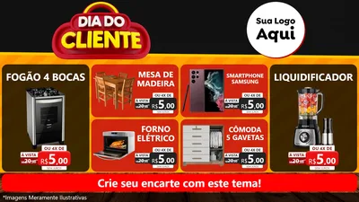 Modelo de TV para TV Horizontal com o tema Dia do Cliente para Móveis e Eletro
