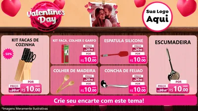 Modelo de TV para TV Horizontal com o tema Valentine's Day para Utilidades Domésticas