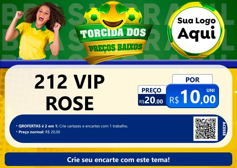 Modelo de Cartaz para Cartaz A4 Horizontal com o tema Torcida dos Preços Baixos - Copa para Perfumes