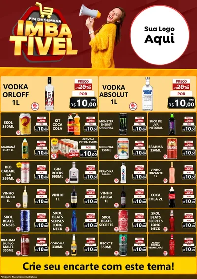 Modelo de Encarte para Encarte A4 Vertical com o tema Fim de Semana Imbatível para Distribuidora de bebidas