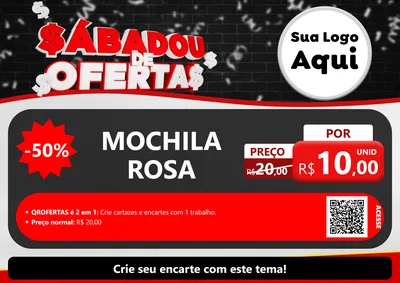 Modelo de Cartaz para Cartaz A4 Horizontal com o tema Sabadou de Ofertas para Papelaria