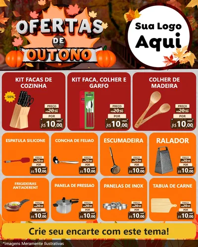 Modelo de Rede Social para Feed Instagram com o tema Ofertas de Outono para Utilidades Domésticas