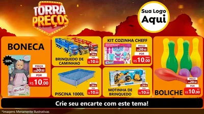 Modelo de TV para TV Horizontal com o tema Torra Preços para Brinquedos