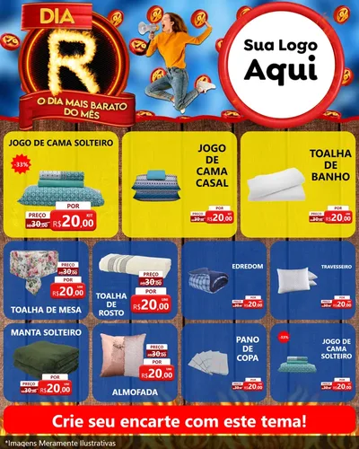 Modelo de Rede Social para Feed Instagram com o tema Dia R - O Dia Mais Barato Do Mês para Cama, Mesa e Banho